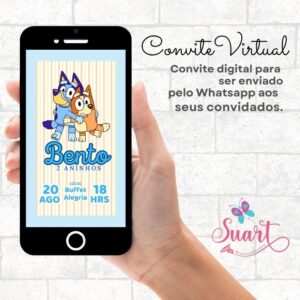 Convite Virtual Bluey Menino