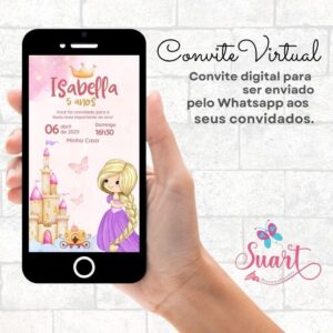 Convite Virtual Princesa Rapunzel