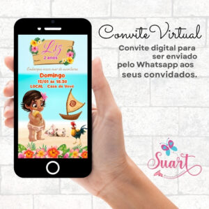 Convite Virtual Moana Baby