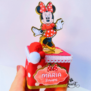 Caixa acrílica Minnie vermelha Personalizada Luxo - festa - caixinha decorada minnie