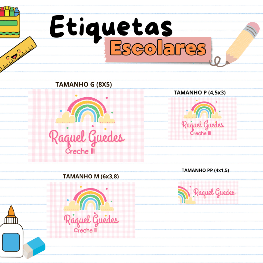 Etiquetas Escolares Arco iris