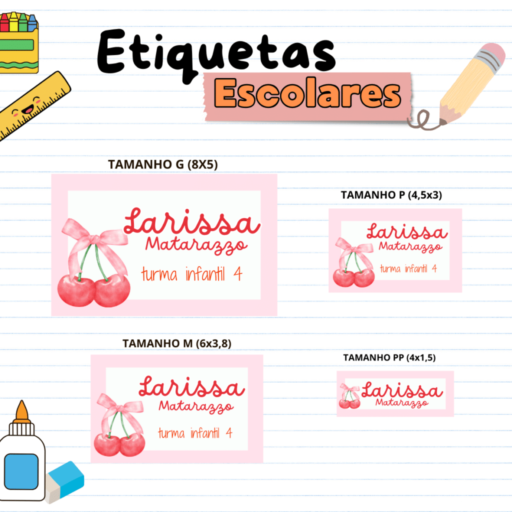 Etiquetas Escolares  Cerejinha