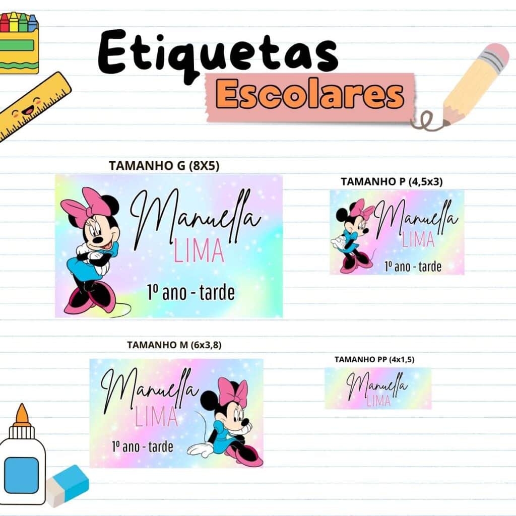 Etiquetas Escolares Minnie 2