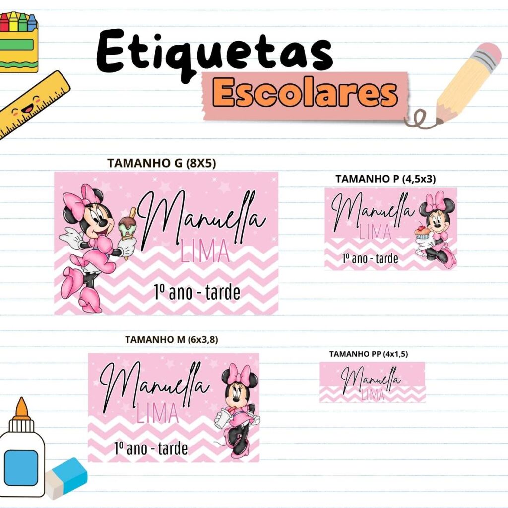 Etiquetas Escolares Minnie 3