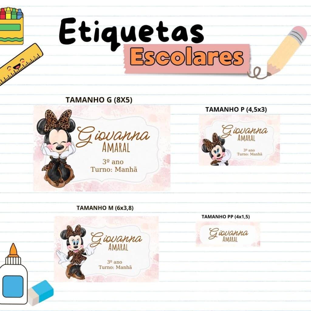 Etiquetas Escolares Minnie 4