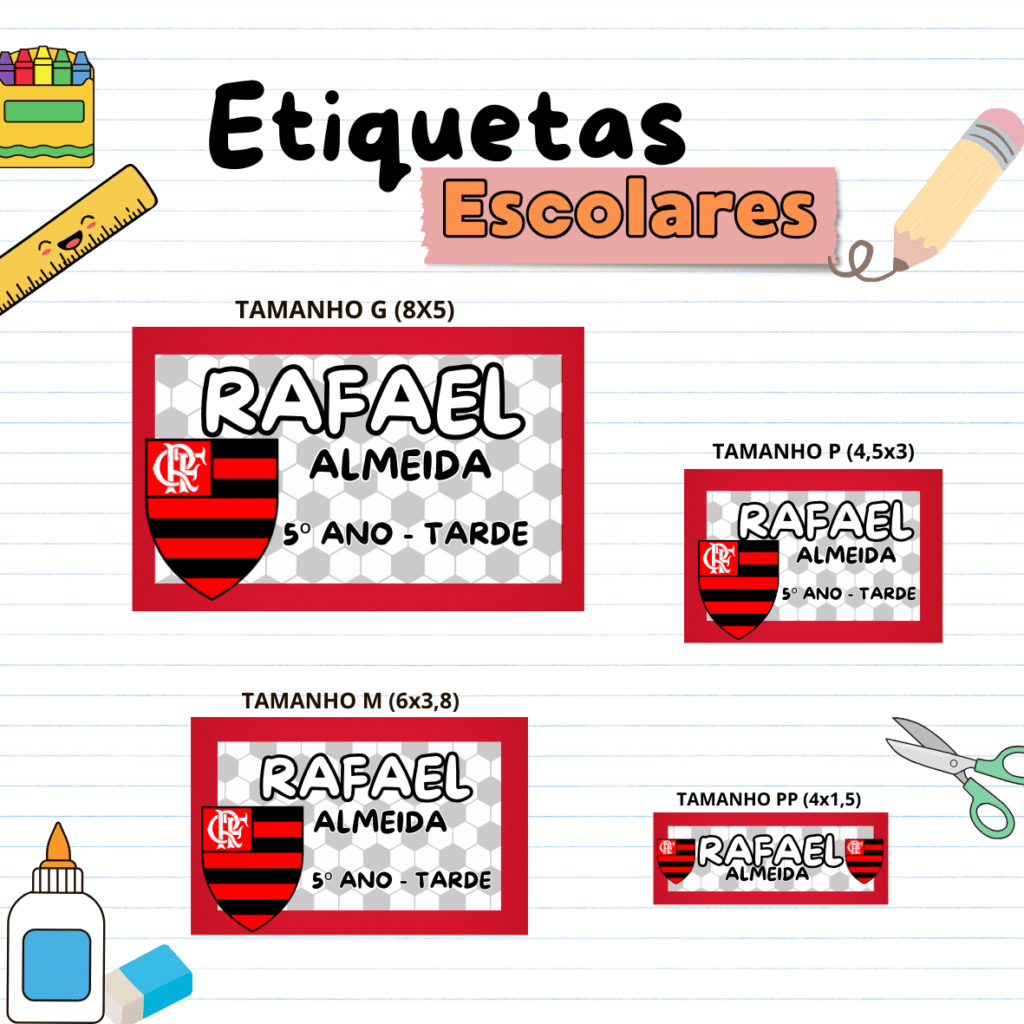 Etiquetas Escolares Flamengo