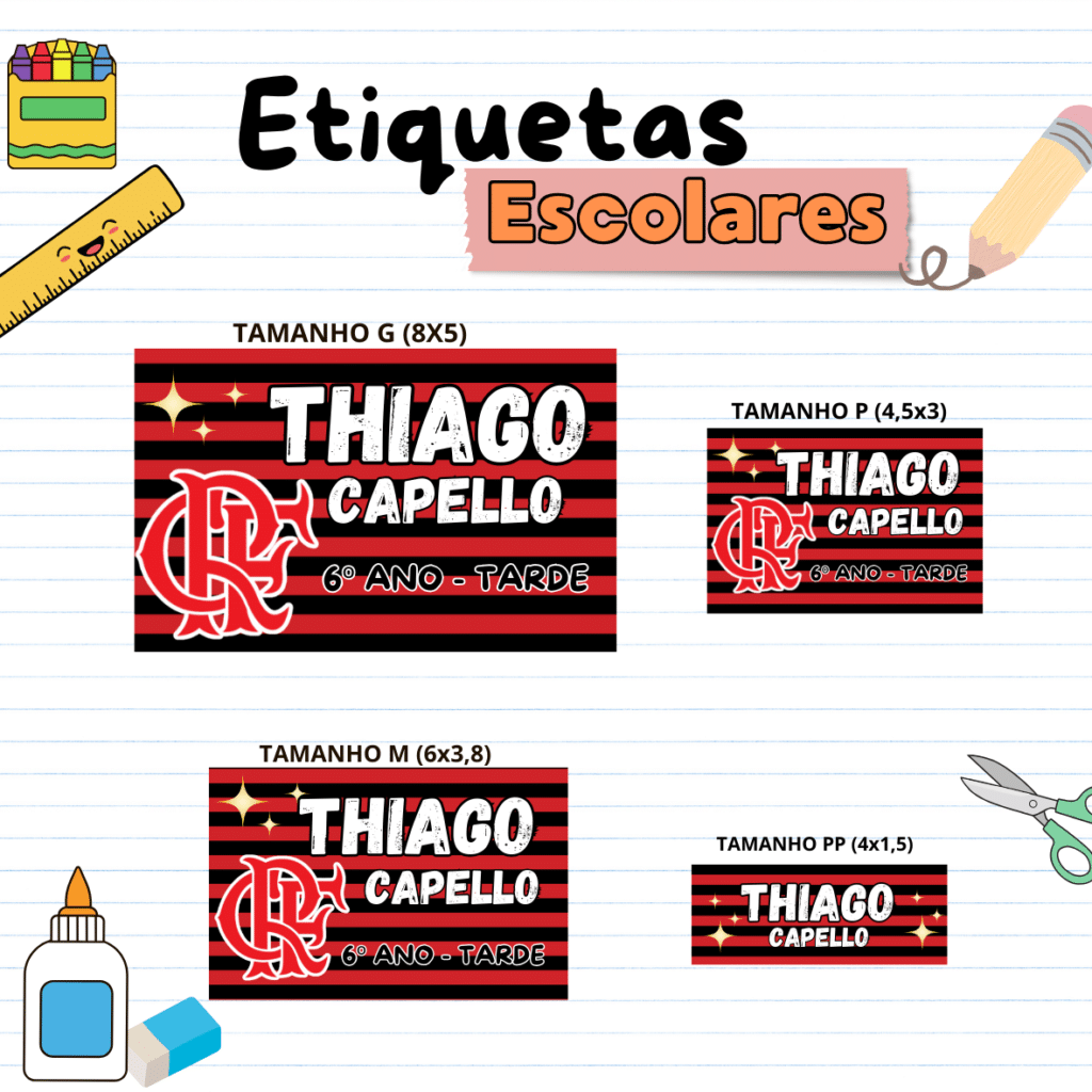 Etiquetas Escolares Flamengo