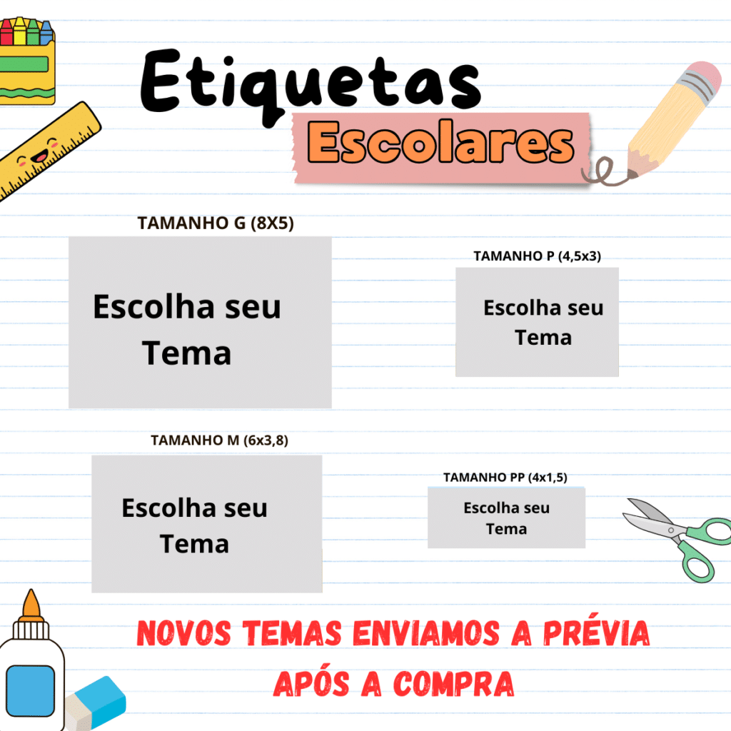 Etiquetas Escolares Tema Novo