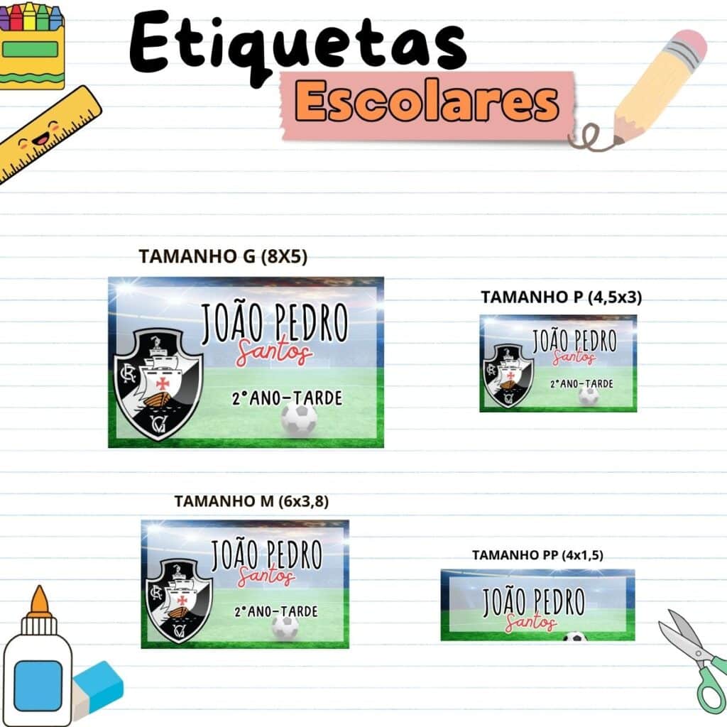 Etiquetas Escolares Vasco da Gama