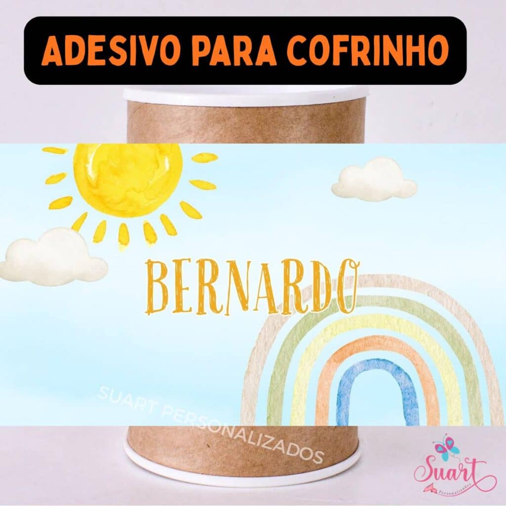 Rótulo adesivo para cofrinho personalizado Primeira volta ao sol