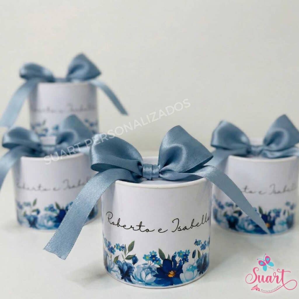 Mini Tubolata Personalizada Flores azuis