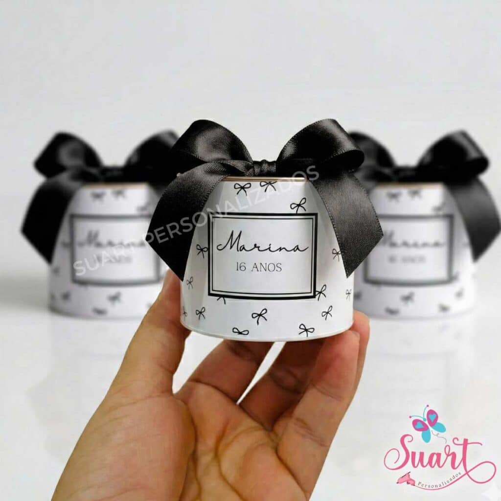 Mini Tubolata Personalizada Lacinho preto